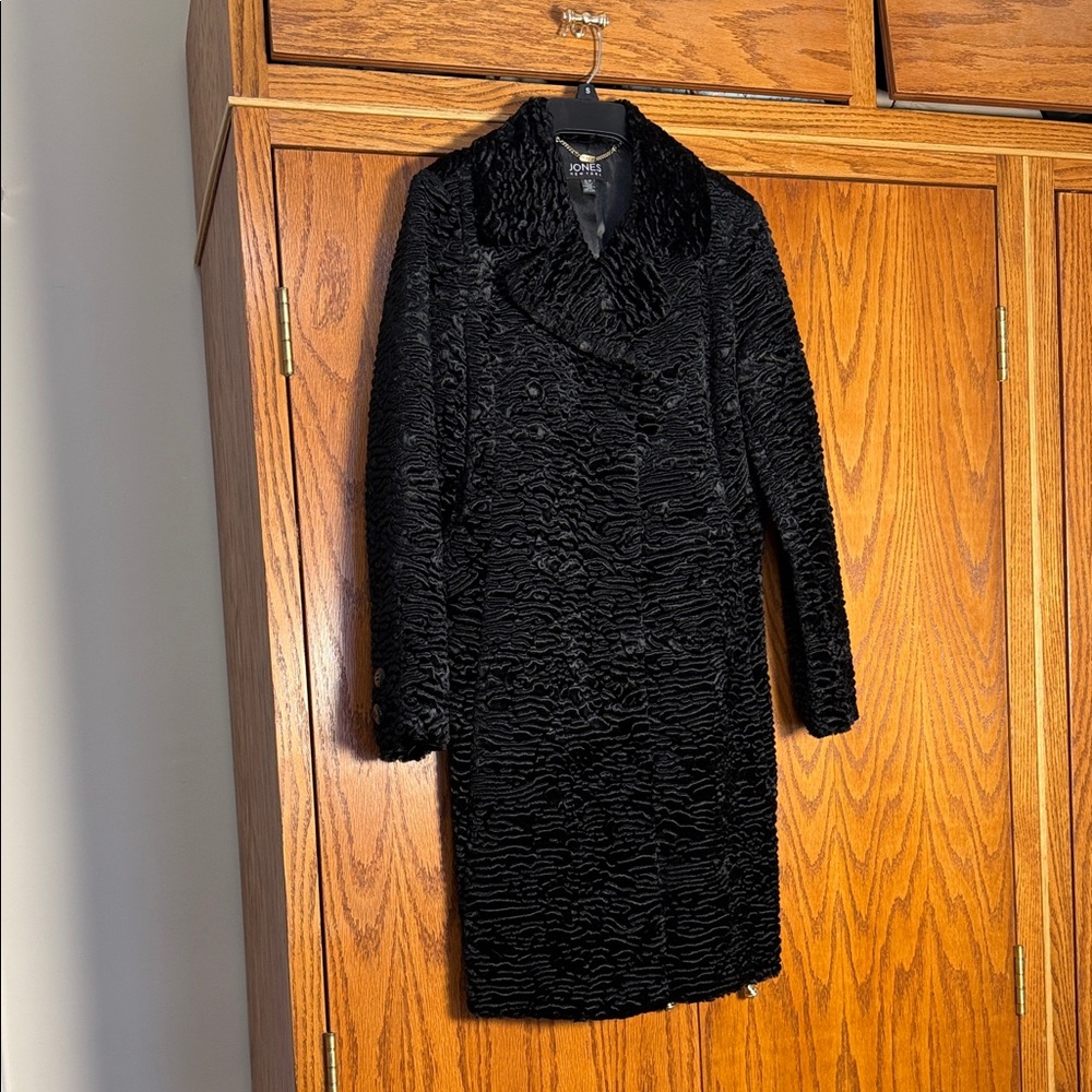 Jones New York Black Textured Teddy Jacket
